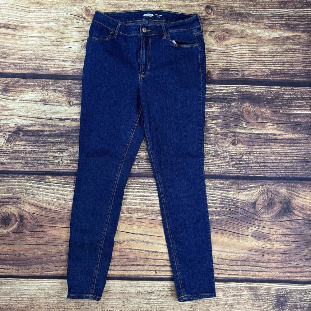 Old Navy Super Skinny Ankle Jeans Women's Blue High Rise Stone Wash 28x25